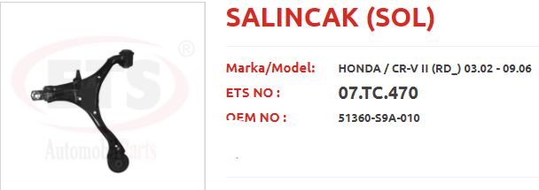 ALT SALINCAK CRV 01-06 SOL ETS