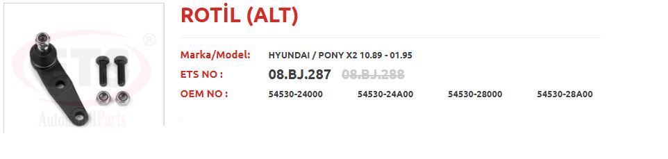ALT ROTİL EXCEL-ELANTRA 83-96 AYD-01618
