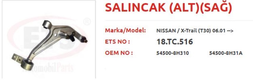 ALT SALINCAK XTRAİL 01-06 SAĞ