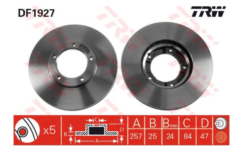 ÖN DİSK AYNA HİLÜX 257MM 4X2 98- TRW