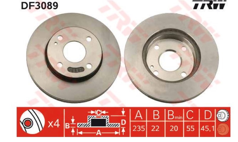 ÖN DİSK AYNA FAMİLİA 98-02 235MM