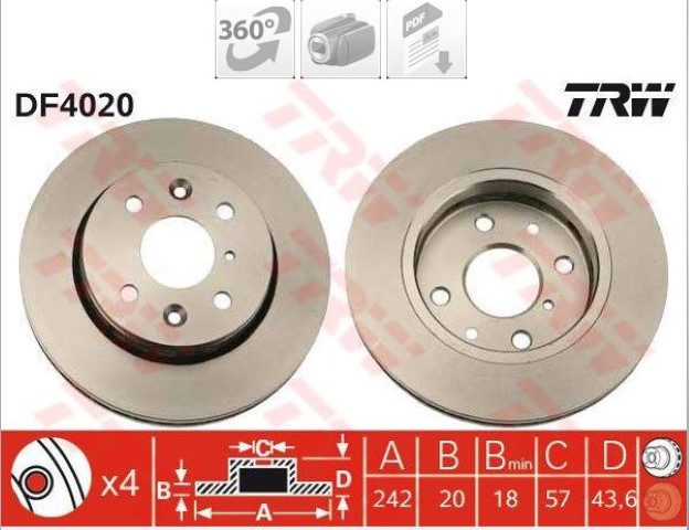 ÖN DİSK AYNA SEPHİA 93-01 DF4020