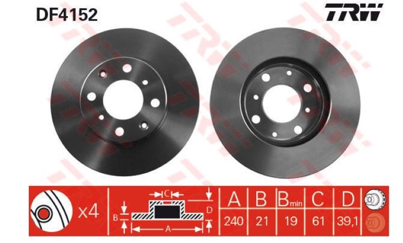 ÖN DİSK AYNA JAZZ 02-08 CİTY 05-10 240MM