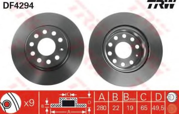 ÖN DİSK AYNA CADDY3 GOLF5 280MM