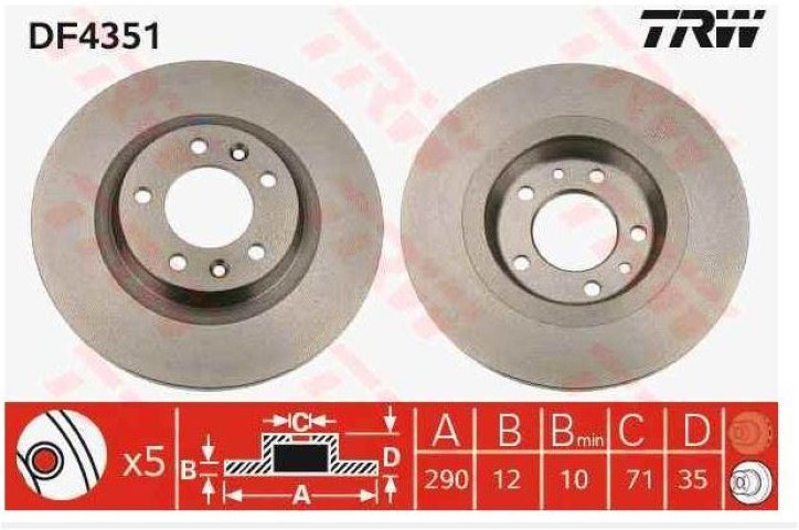 ARKA DİSK AYNA 407 DF4351 DÜZ 290MM