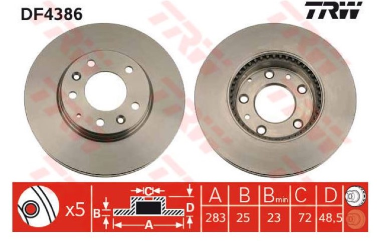 ÖN DİSK AYNA MAZDA6 03-09 283MM