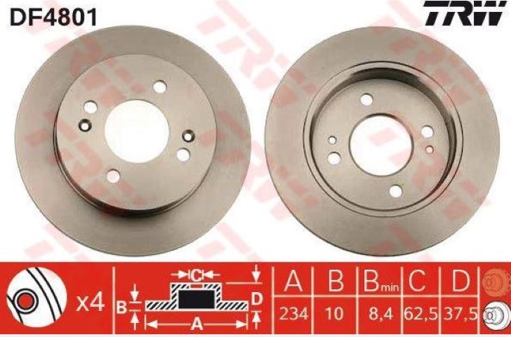 ARKA DİSK AYNA PİCANTO 04-  234MM