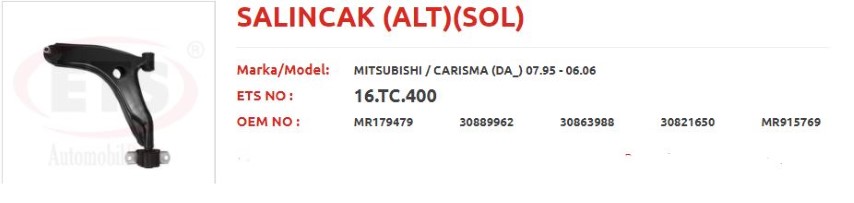 ALT SALINCAK PROTON-CARİSMA-S40 96-01 SOL