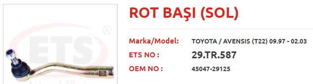 ROTBAŞI AVENSİS SOL İÇ 12MM-AYD-00851