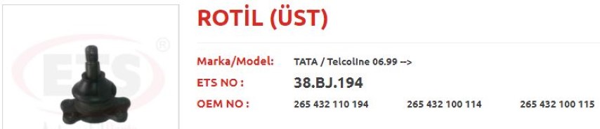 ÜST ROTİL TATA TELCOLİNE 03-