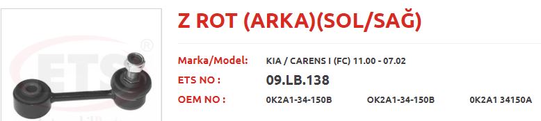 ARKA Z ROT SEPHİA 97-SHUMA 96-01-CARENS 00-05