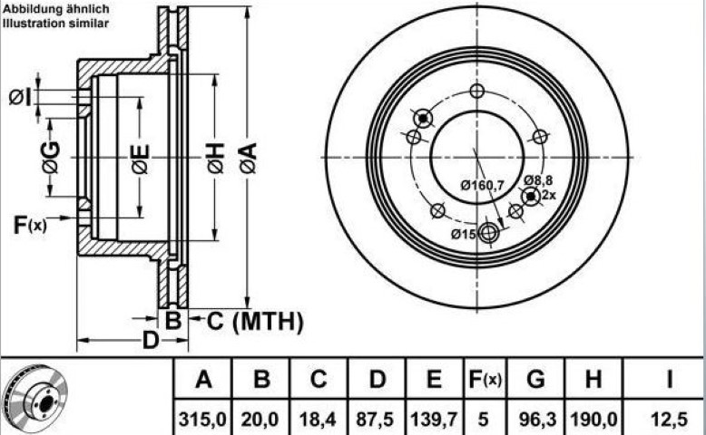 ARKA DİSK AYNA SORENTO 02-06 315MM HAVASIZ