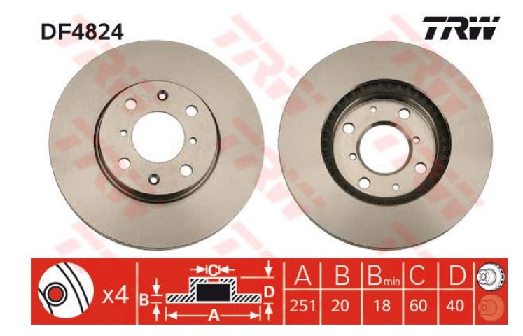 ÖN DİSK AYNA SWİFT 05-12 1.6 (251x4)